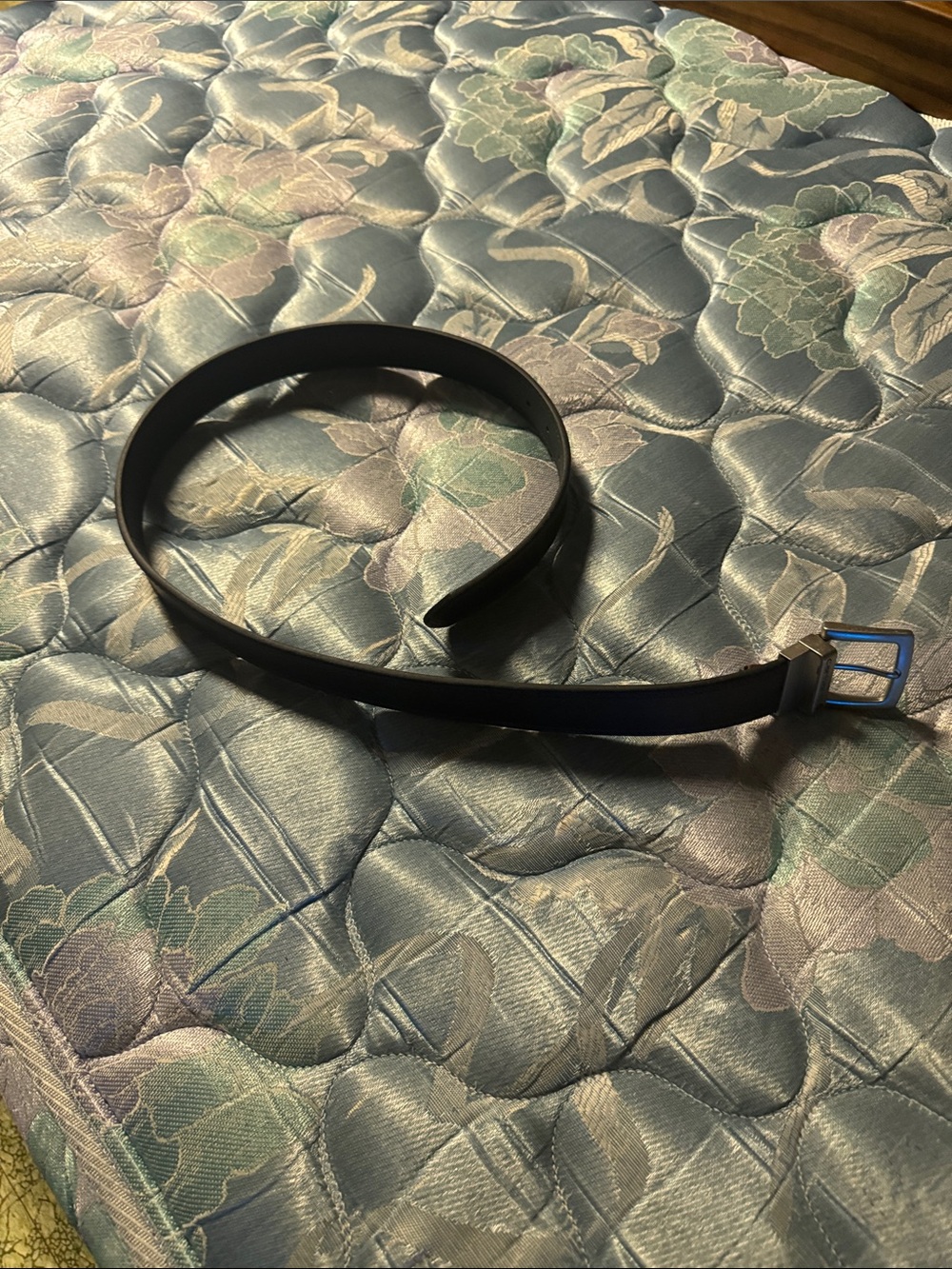 Carhartt Black Leather Belt with Silver Buckle
